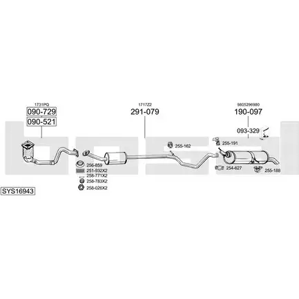 Система выпуска ОГ BOSAL LY9DD 1200169120 TL 94R SYS16943 изображение 0