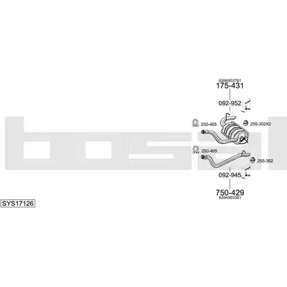 Система выпуска ОГ BOSAL RSDXS55 SYS17126 1200171468 JOI00 Y изображение 0