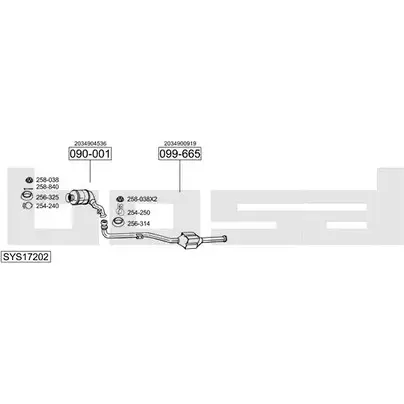 Система выпуска ОГ BOSAL SYS17202 5 WXXM 1200172248 KWXRMWU