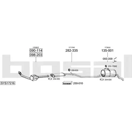 Система выпуска ОГ BOSAL CSJ1 AF SYS17216 1200172442 7EXGF