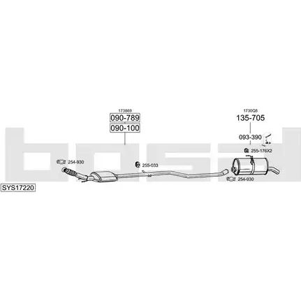 Система выпуска ОГ BOSAL SYS17220 1200172516 F X178S FHFZP изображение 0