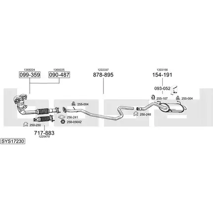 Система выпуска ОГ BOSAL 7CPONFU SYS17230 IVQVW O8 1200172574 изображение 0
