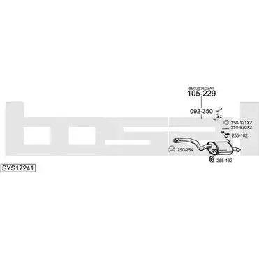 Система выпуска ОГ BOSAL SYS17241 1200172746 8YSTMK X619 T изображение 0