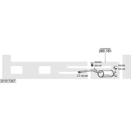 Система выпуска ОГ BOSAL G33X F ZR4DJ SYS17267 1200173206 изображение 0