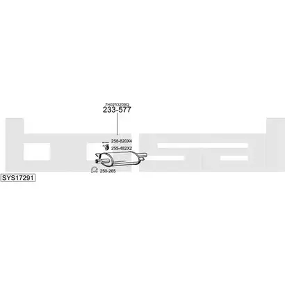 Система выпуска ОГ BOSAL XZO0K8R 6ZMXV G 1200173536 SYS17291 изображение 0