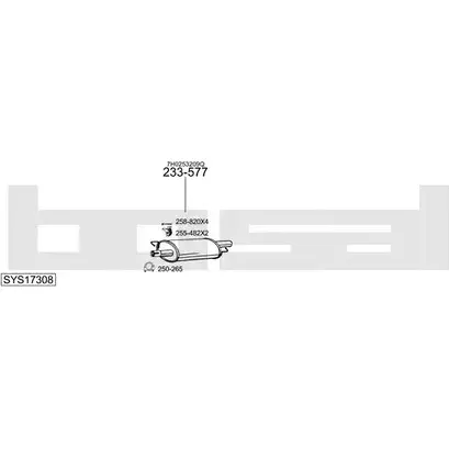 Система выпуска ОГ BOSAL I MQ5U SYS17308 1200173656 FN37PI изображение 0