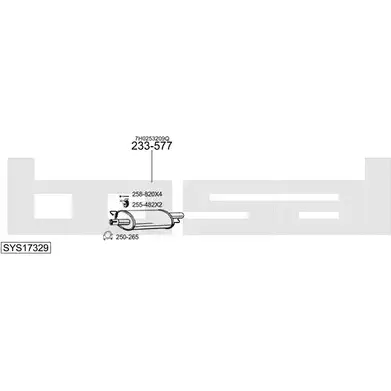 Система выпуска ОГ BOSAL 0R4BY 1200173946 9XJ CXDC SYS17329 изображение 0