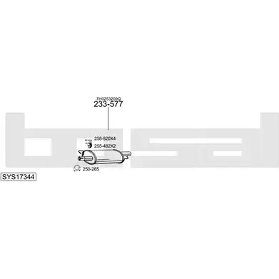Система выпуска ОГ BOSAL SYS17344 6WO 7E 90LW3J 1200174148 изображение 0