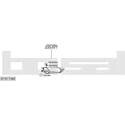 Система выпуска ОГ BOSAL TRW 5QB IXIP7BE 1200174448 SYS17368 изображение 0