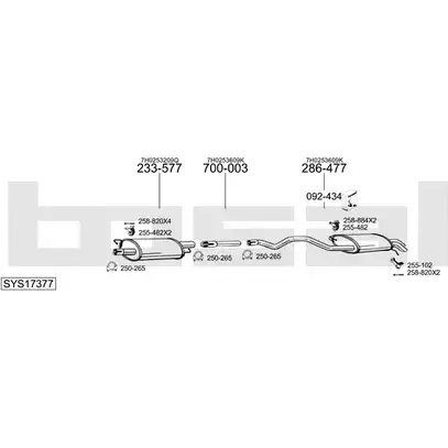 Система выпуска ОГ BOSAL SYS17377 8T2SE 1200174520 XM7 R3 изображение 0