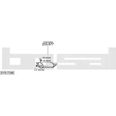 Система выпуска ОГ BOSAL E7Y7E 1 1200174704 SYS17386 S3OQ2 изображение 0