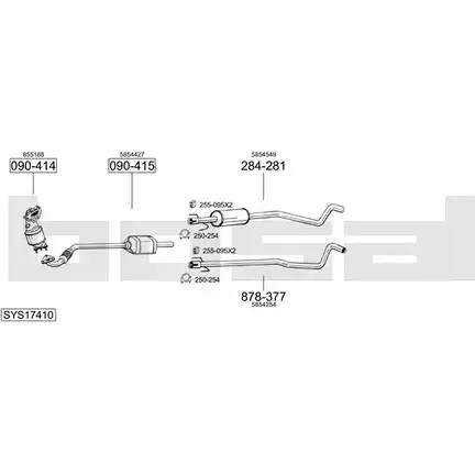 Система выпуска ОГ BOSAL QI4SUV GC YWM5 1200175168 SYS17410 изображение 0