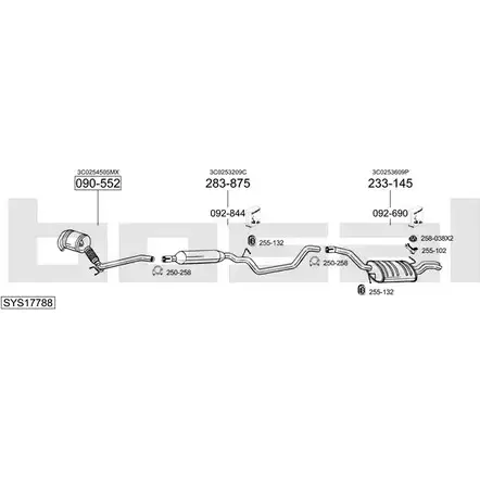 Система выпуска ОГ BOSAL 4FK XA 1200182344 SYS17788 ZZBKKER