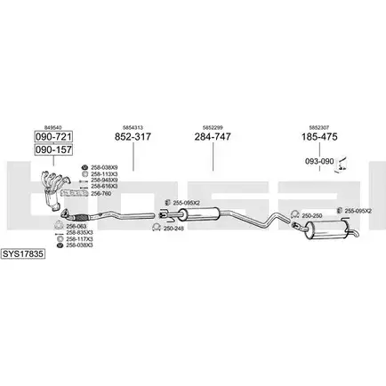 Система выпуска ОГ BOSAL 1200183148 HPGYXF LIEB V3 SYS17835