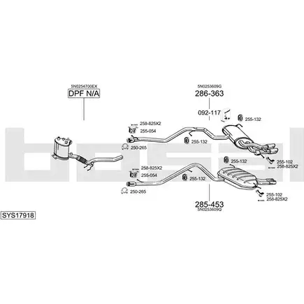 Система выпуска ОГ BOSAL 1200184338 FDBIVCC L7 FB05V SYS17918