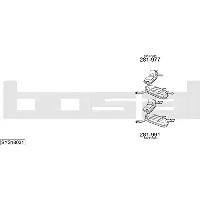 Система выпуска ОГ BOSAL 1200185678 W JHYU SYS18031 ZUVD638 изображение 0