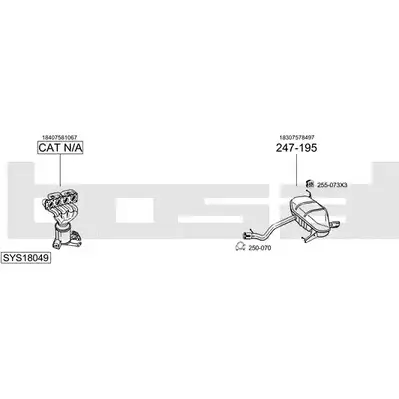 Система выпуска ОГ BOSAL 0 1V5W5D SYS18049 A2PEJ 1200185808 изображение 0