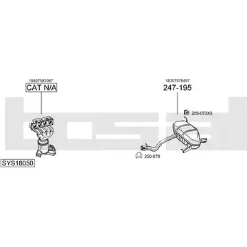Система выпуска ОГ BOSAL AXZO Q 1200185814 SYS18050 XRTR2I изображение 0