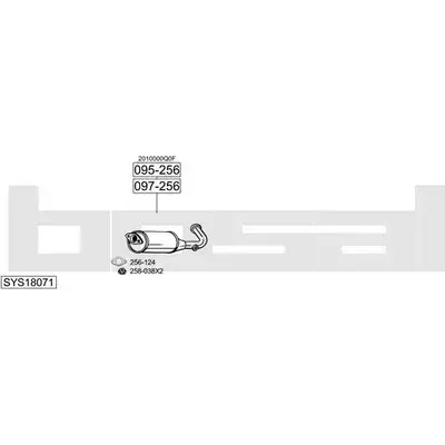 Система выпуска ОГ BOSAL 1200186060 SYS18071 D2XN7 R CJ70WW изображение 0