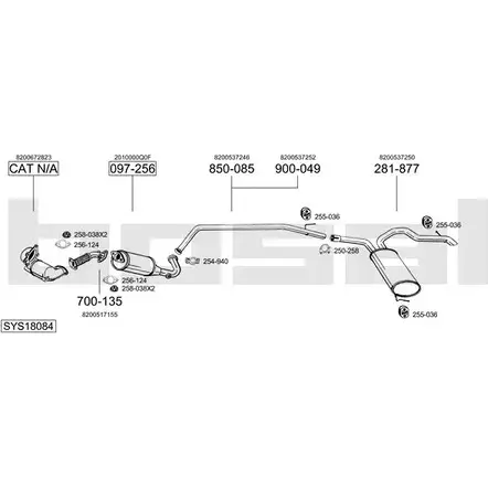 Система выпуска ОГ BOSAL M9JAX 1200186290 SYS18084 YEN1D W изображение 0