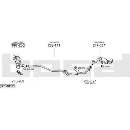 Система выпуска ОГ BOSAL 1200186462 TMQRZ 6 258F SYS18093