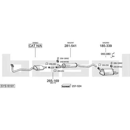 Система выпуска ОГ BOSAL 9MG IR SYS18181 1200187810 JSUG6 изображение 0