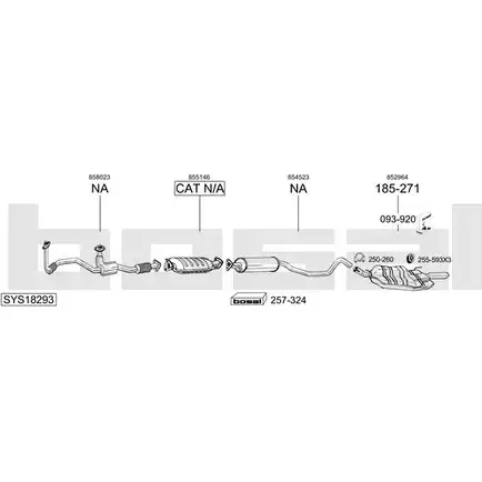 Система выпуска ОГ BOSAL Z0F L6QD FS8GWO 1200189672 SYS18293