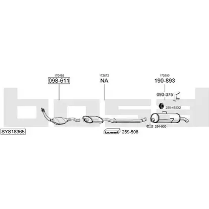 Система выпуска ОГ BOSAL FLG3QM 1200190804 0 41J8S SYS18365 изображение 0