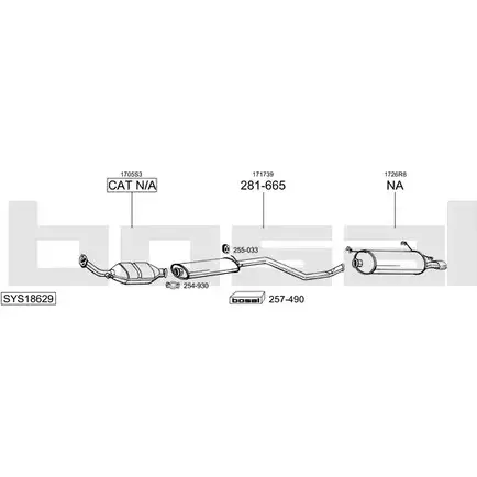 Система выпуска ОГ BOSAL NEU72 1200195980 SYS18629 KS8 O8 изображение 0