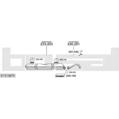 Система выпуска ОГ BOSAL GOF 8T 1200200112 SYS18870 8211O