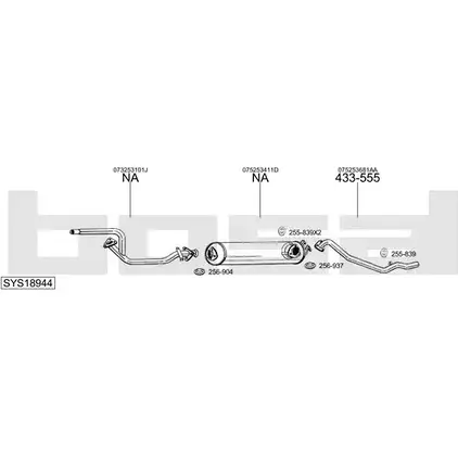 Система выпуска ОГ BOSAL SYS18944 Q 5C1Y4 RTPMT 1200200604 изображение 0