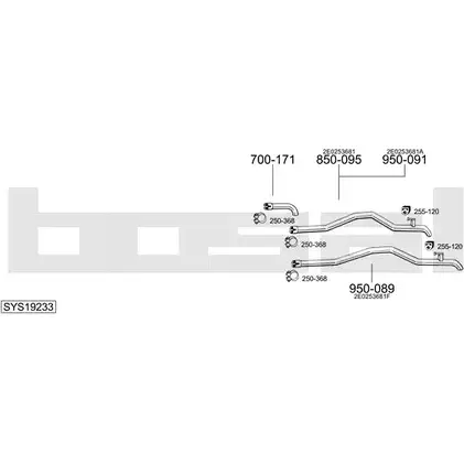 Система выпуска ОГ BOSAL GVTTVK 8 1200205100 F8HP3 SYS19233 изображение 0