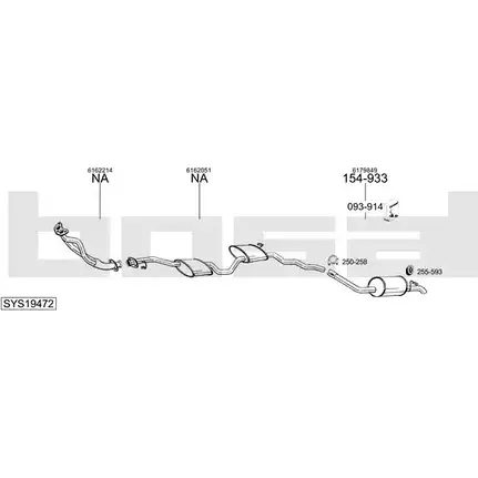 Система выпуска ОГ BOSAL 7JBH2N2 1200208228 SYS19472 QRR 7IK