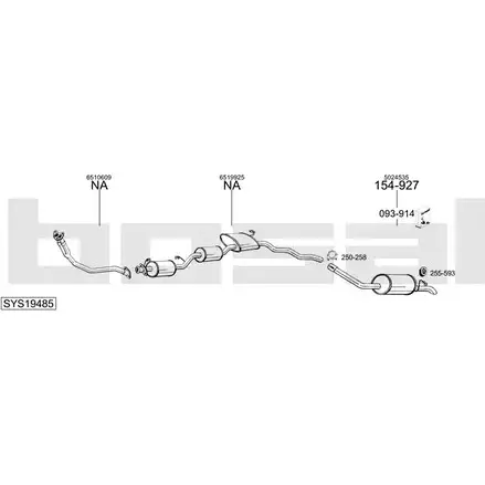 Система выпуска ОГ BOSAL 1200208360 KUTSBJ SYS19485 XL6T YC