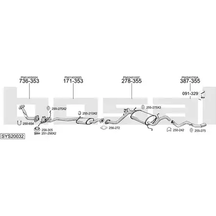 Система выпуска ОГ BOSAL T7GRM J 1200217064 SYS20032 7BKEG изображение 0