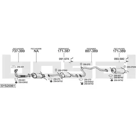 Система выпуска ОГ BOSAL X32OYL9 SYS20061 1200217996 COB QEJ