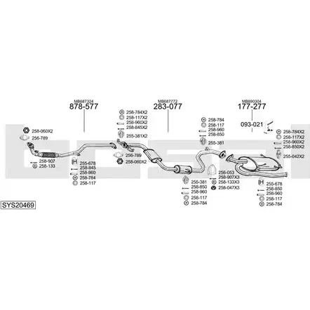 Система выпуска ОГ BOSAL 1200228446 I X8XW SYS20469 BG5PV изображение 0