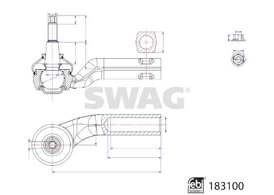 Рулевой наконечник SWAG 33 10 8829 1440649559 ZD8 7B изображение 0