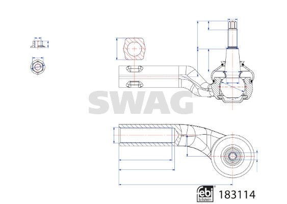 Рулевой наконечник SWAG 1440649563 33 10 8837 X4J 0B изображение 0