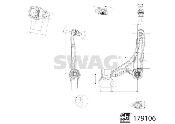 Рычаг подвески SWAG 1440652500 33 10 4802 HR M32C изображение 1