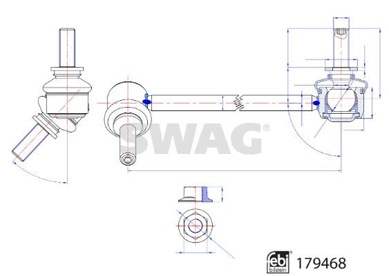 Стойка стабилизатора SWAG 1440652534 R 4EUXB 33 10 4922 изображение 1