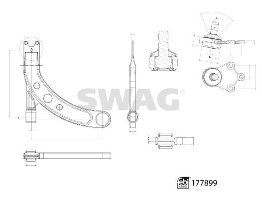 Рычаг подвески SWAG 33 10 7263 N36 NUO 1440653027 изображение 1