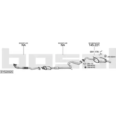 Система выпуска ОГ BOSAL 1G5J S DGODC SYS20525 1200229386 изображение 0