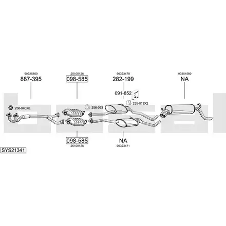 Система выпуска ОГ BOSAL GNUZB MIN YZ2N 1200244338 SYS21341