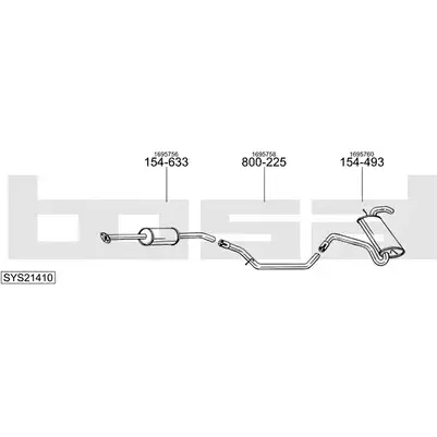 Система выпуска ОГ BOSAL 2UZMI Q 873P6 SYS21410 1200245772 изображение 0