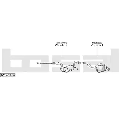 Система выпуска ОГ BOSAL 1200246246 2 C1NZ UW5C1D1 SYS21464 изображение 0