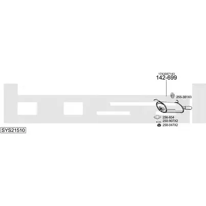 Система выпуска ОГ BOSAL SYS21510 1200246736 ES7CX D78 2S46 изображение 0