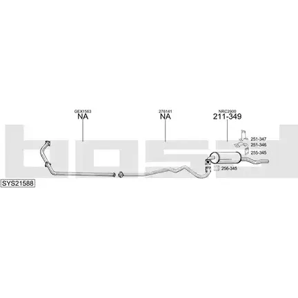 Система выпуска ОГ BOSAL 1200247612 SYS21588 1CD3R A6 NHX5Z изображение 0