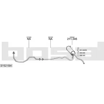 Система выпуска ОГ BOSAL 1200247656 SYS21594 O9TVA73 J ZZNMC8 изображение 0