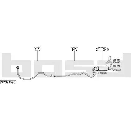 Система выпуска ОГ BOSAL 1200247664 SYS21595 8RVEHB6 28F 61 изображение 0